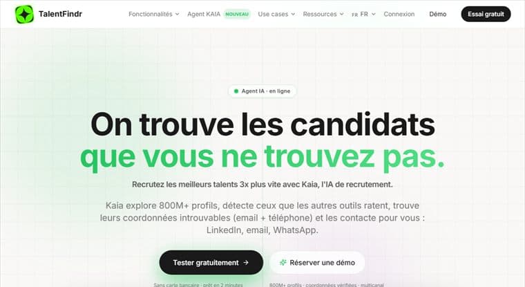 TalentFindr — Front-end build for a recruiting SaaS that sources candidates and runs multichannel outreach campaigns.
